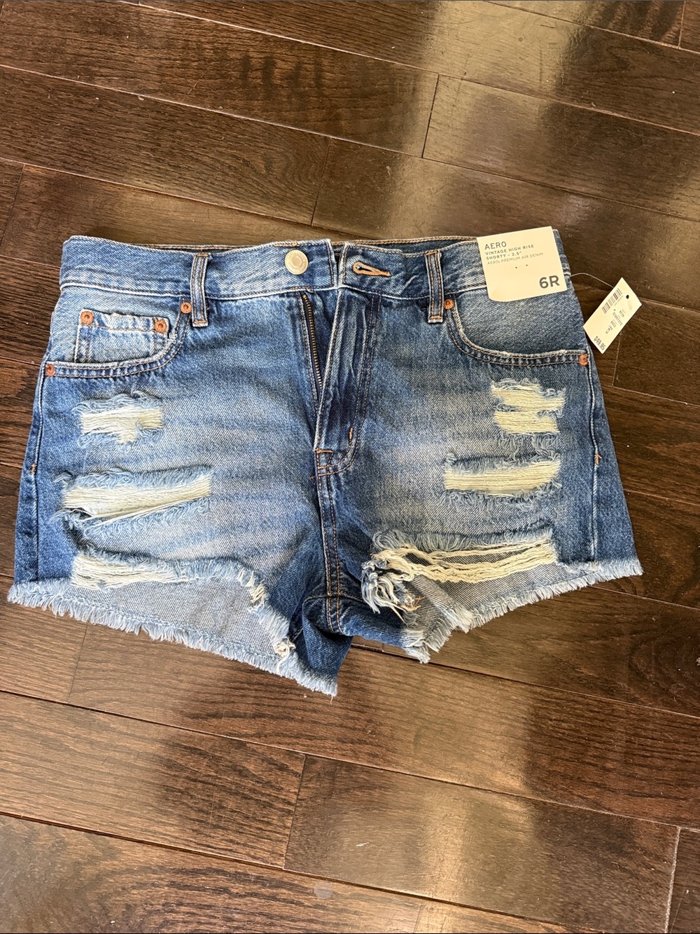 Aeropostale Blue Distressed Denim Cutoff Shorts